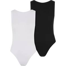 5XL - Dam Linnen Urban Classics UC Ladies UC Rib Tank Body 2-Pack - White/Black