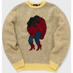 By Parra By Parra Stupid strawberry knitted pullover men Pullovers yellow in size:XL