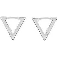 Very Silver Colour Triangle Huggie Hoops, One Colour, Women