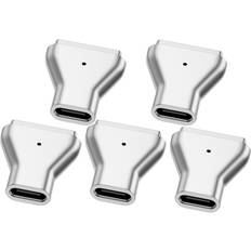 Dechoicelife a-to Magsafe 2 5pcs Type C Magnetic USB PD Adapter for Apple Magsafe 1 Magsafe 2 MacBook Pro Plug Converter USB C Female Fast Charging Adapter
