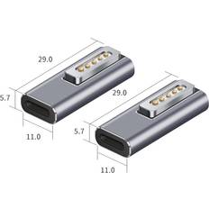 Dechoicelife a-Beige Type C Magnetic USB PD Adapter for Apple Magsafe 1 Magsafe 2 MacBook Pro Plug Converter USB C Female Fast Charging Adapter