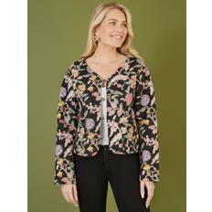 Florals Outerwear Yumi Floral Print Reversible Cropped Quilted Jacket