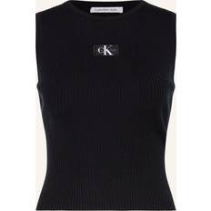 Donna - XXS Canottiere Calvin Klein Canotta Lyocell A Costine Slim - Nera