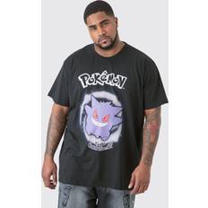 boohooMAN Mens Plus Pokemon Printed Licensed T-Shirt In Black