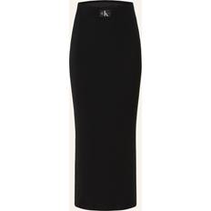 Calvin Klein Women Skirts Calvin Klein Ribbed Monogram Logo Sweater Maxi Skirt - Black