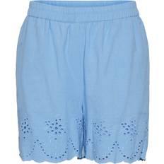 Pieces Nainen Shortsit Pieces PcAlmina Embroidery Shorts - Sininen