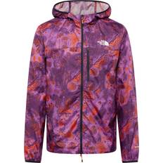 Friluftsjackor - Herr - Lila The North Face Men’s Higher Run Wind Jacket - Vivid Flame Trailglyph Print