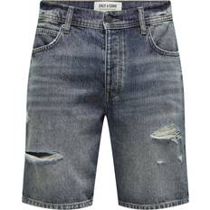 Pantaloni & Shorts Only & Sons Denim Midi Bermuda Shorts Blu Scuro