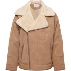 Topman Polyester Kläder Topman – Brun jacka fårskinnsimitation