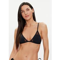 Nylon Bikinioberteile Calvin Klein Transparentes Triangel-Bikini-Top mit Einsätzen