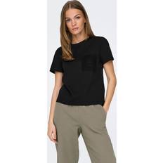 Spets T-shirts JDY Normal Passform O-ringning Topp Svart