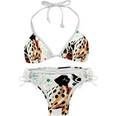 Polka Dots Bikini Sets Zuobola Sold by: YIXUN, Spotted Dog Stylish Bikini Set with Detachable Sponge & Adjustable Strap 2-Pack One-Piece Swimsuits for All Scenes