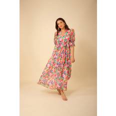 Silke Kjoler Hale Bob Ophelia Long Dress Silk-Rayo Pink