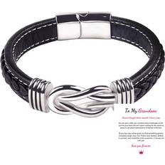 Tianci Fashionable stainless steel leather bracelet with magnetic twist stainless steel men's bracelet