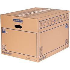 Fellowes 5 BANKERS BOX EXTRA LARGE Strong Moving Boxes 100L SmoothMove Cardboard Boxes Heavy Duty Double Wall Boxes for Moving House with Handles