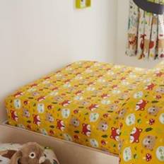 Woodland Friends Animals Fitted Sheet Mustard Toddler