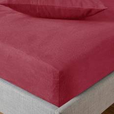 Dunelm Soft & Cosy Luxury Cotton Bed Sheet Red (200x152cm)