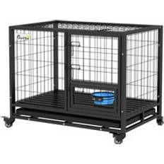 Pawhut Heavy Duty Dog Crate on Wheels