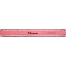 Red Rulers Office Depot Plastic Ruler 12"