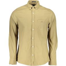 Gant Clothing Gant Green Slim Fit Cotton Shirt Brown