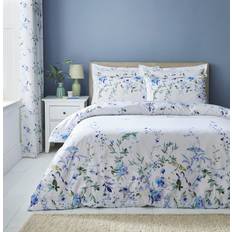 Dunelm Nola Floral Double Duvet Cover Blue (200x200cm)
