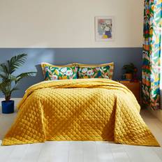 Dunelm Parker Bedspread Yellow (235x235cm)