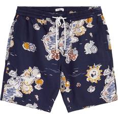 Knowledge Cotton Apparel Badetøj Knowledge Cotton Apparel Men's Boardwalk Shorts With Elastic Waist Night Sky, XL, Night Sky