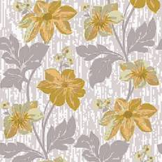 Grandeco Wallpapers Grandeco Life Clematis Trail Yellow Wallpaper A73002