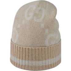 Gucci Beanies Gucci Metallic Jacquard-knit Cashmere-blend Beanie - Brown