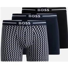 Bomull - Boxers Kalsonger på rea BOSS Men's 3-Pack Boxer Briefs, Black/Navy 32/33/32