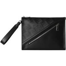 Men Clutches Fendi Herren Pochette SHADOW DIAGONAL CLUTCH aus Leder schwarz universal