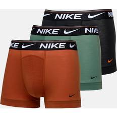 Nike Men's Underwear Nike Mens Bicoa Burnt Sunrise Blk Logo-waistband Pack of Three Stretch-recycled Polyester Trunks