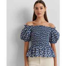 Polo Ralph Lauren S Blouses Polo Ralph Lauren Women's Ruffled Off-The-Shoulder Peplum Top Blue