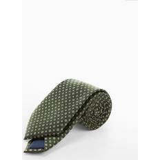 Homme - Vert Cravates Mango Men's Geometric Patterned Tie Dark Green ONE SIZE