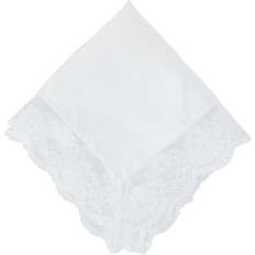 Handkerchiefs CTM Women's Bridal Dress Lace and Linen Handkerchief, White