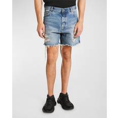 Denim / Jeansstoff - Herre Shorts Balmain Blå Rippede Jeans Blue