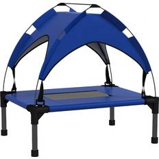 Pets Pawhut Small Dogs Dark Blue Cooling Raised Pet Bed