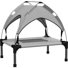 Pets Pawhut Small Dogs Light Grey Cooling Raised Pet Bed