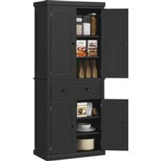 Black kitchen cabinets Homcom Traditional Kitchen Storage Cabinet