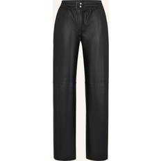 Leather Imitation - Men Trousers HUGO Womens Elasticated-Waist Faux-Leather Trousers - Black