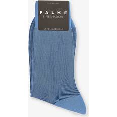 Falke fina, skugga, strumpor, andas, bomull, förstärkta herrstrumpor, fina, platta sömmar för tryckfri fotspets, ribbade business, vardag, par, Blå cornflower Blue 6554 45-46