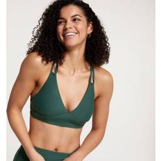 Bikini Tops Calia CALIA Women's Double Strap Triangle Bikini Low Support Swim Top, A-C Green