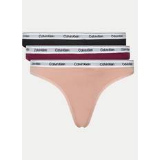 Cotone Mutande Calvin Klein Perizomi Donna Confezione da 3 Modern Logo Tanga - Multicolore