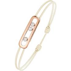 Pink Gold Cares Pav 18ct Rose Gold Diamond Cord Bracelet - Pink Gold