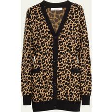 Leopard Koftor Max Mara Tenore Printed Jacquard Cardigan