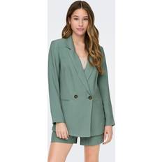 Damen - Grün Anzüge Only Normal Geschnitten Steigendes Revers Voluminöser Armschnitt Blazer