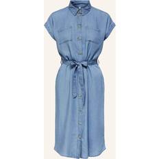 Midiklänningar Only Skjortklänningar Blue Denim Onlpema Hannover Ss Dnm Sh Dress Qy Klänningar