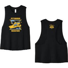 Tank Tops Bella+Canvas Women's Pittsburgh Marathon Racerback Cropped Tank, Medium, Black