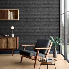 Wallpapers Slopehill Sold by: Ailytec Inc, 10PCS 3D Wall Panels Peel and Stick Foam Wallpaper White Brick 3D Wallpaper Stick and Peel Self Adhesive Waterproof Foam Faux Brick Paneling Decorative Wallpaper Bedroom Kitchen Fireplace