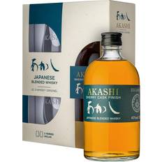 Akashi Sherry Cask Finish Blended Whisky from Japan, 50cl, vol, Gift Box with 2 x Glasses 40%